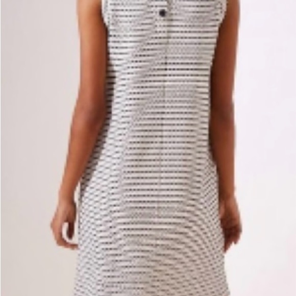 Loft Black & White Textured A-Line Shift Dress. - Picture 2 of 11